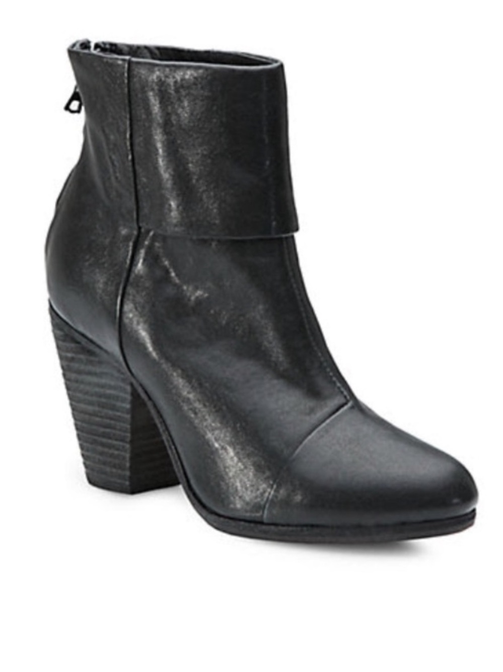 rag & bone Black Leather Newbury Ankle Booties - Size 37 (US 7)